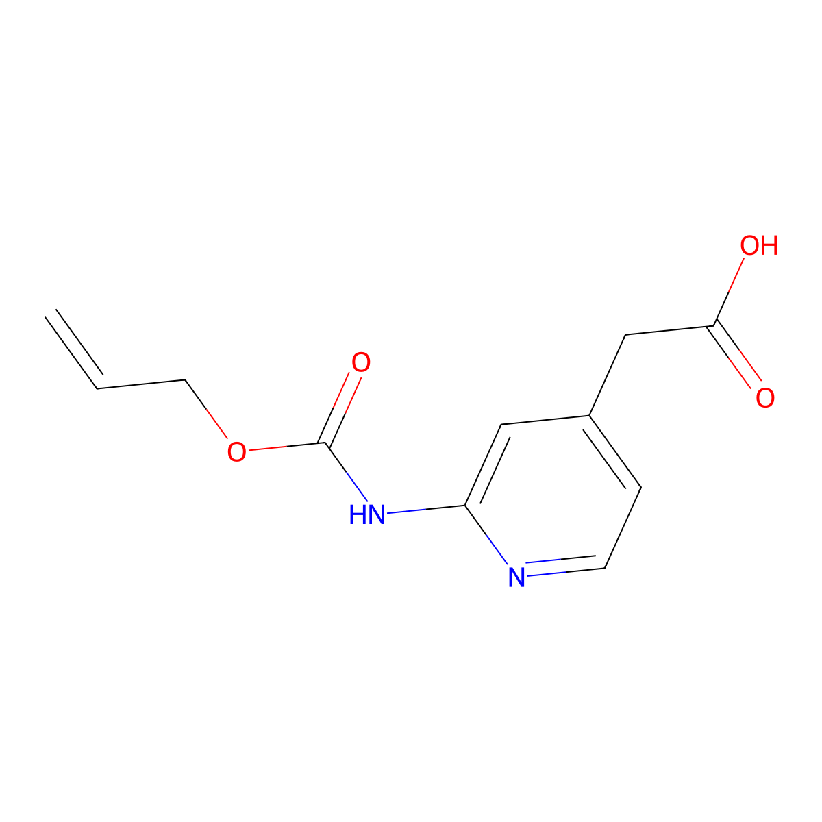 2-(2-{[(Prop-2-en-1-yloxy)carbonyl]amino}pyridin-4-yl)acetic acid molecular structure, CAS 2680704-35-0