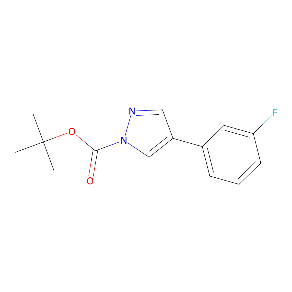 tert-butyl 4-(3-fluorophenyl)-1H-pyrazole-1-carboxylate molecular structure, CAS 2680704-37-2