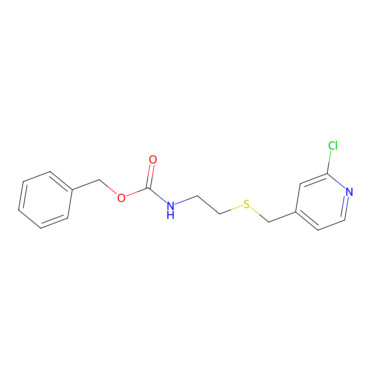 benzyl N-(2-{[(2-chloropyridin-4-yl)methyl]sulfanyl}ethyl)carbamate molecular structure, CAS 2680704-40-7