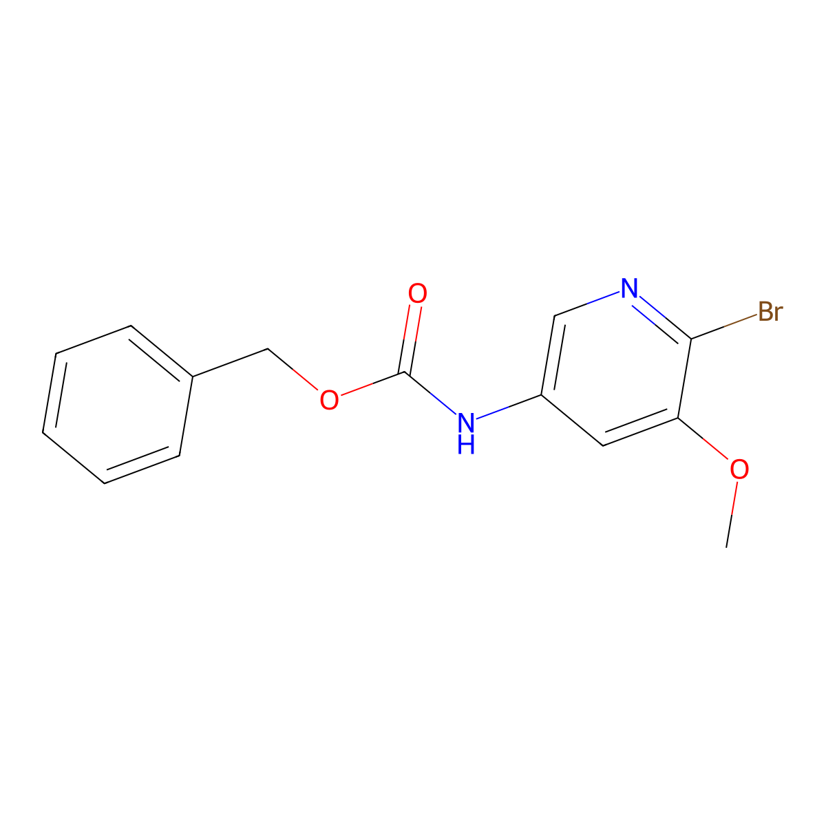 benzyl N-(6-bromo-5-methoxypyridin-3-yl)carbamate molecular structure, CAS 2680704-45-2