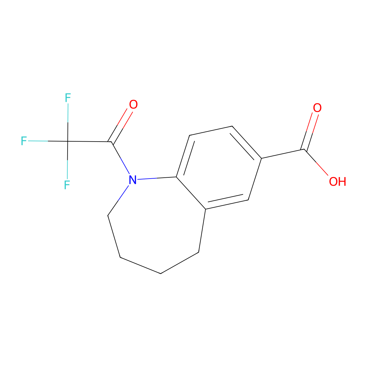 1-(2,2,2-trifluoroacetyl)-2,3,4,5-tetrahydro-1H-1-benzazepine-7-carboxylic acid molecular structure, CAS 2680704-46-3