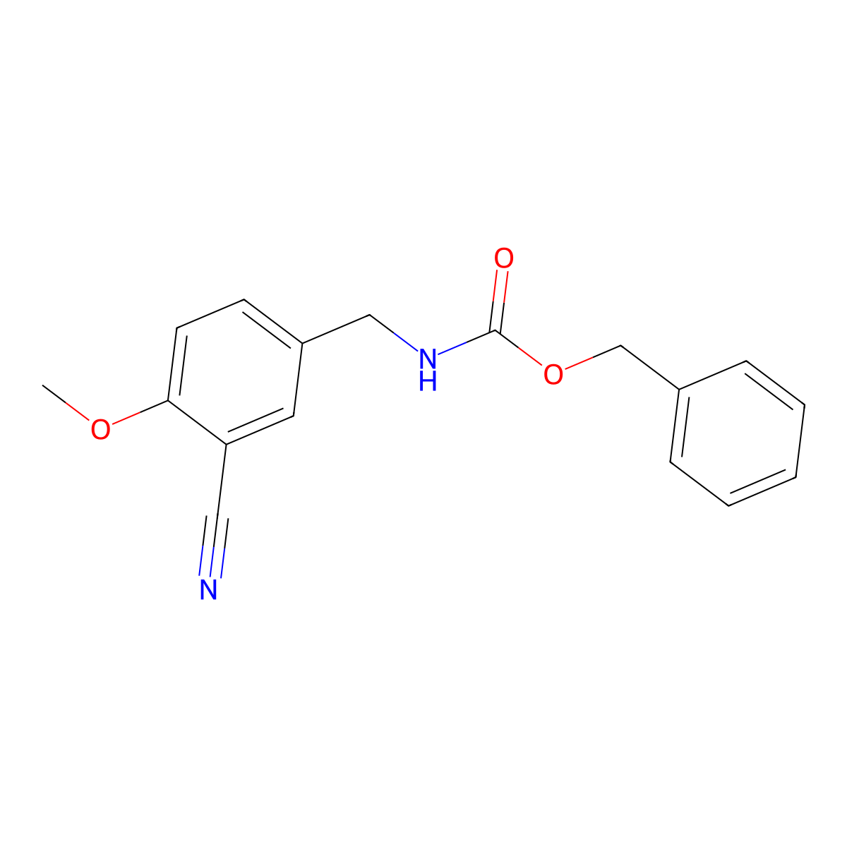 benzyl N-[(3-cyano-4-methoxyphenyl)methyl]carbamate molecular structure, CAS 2680704-47-4