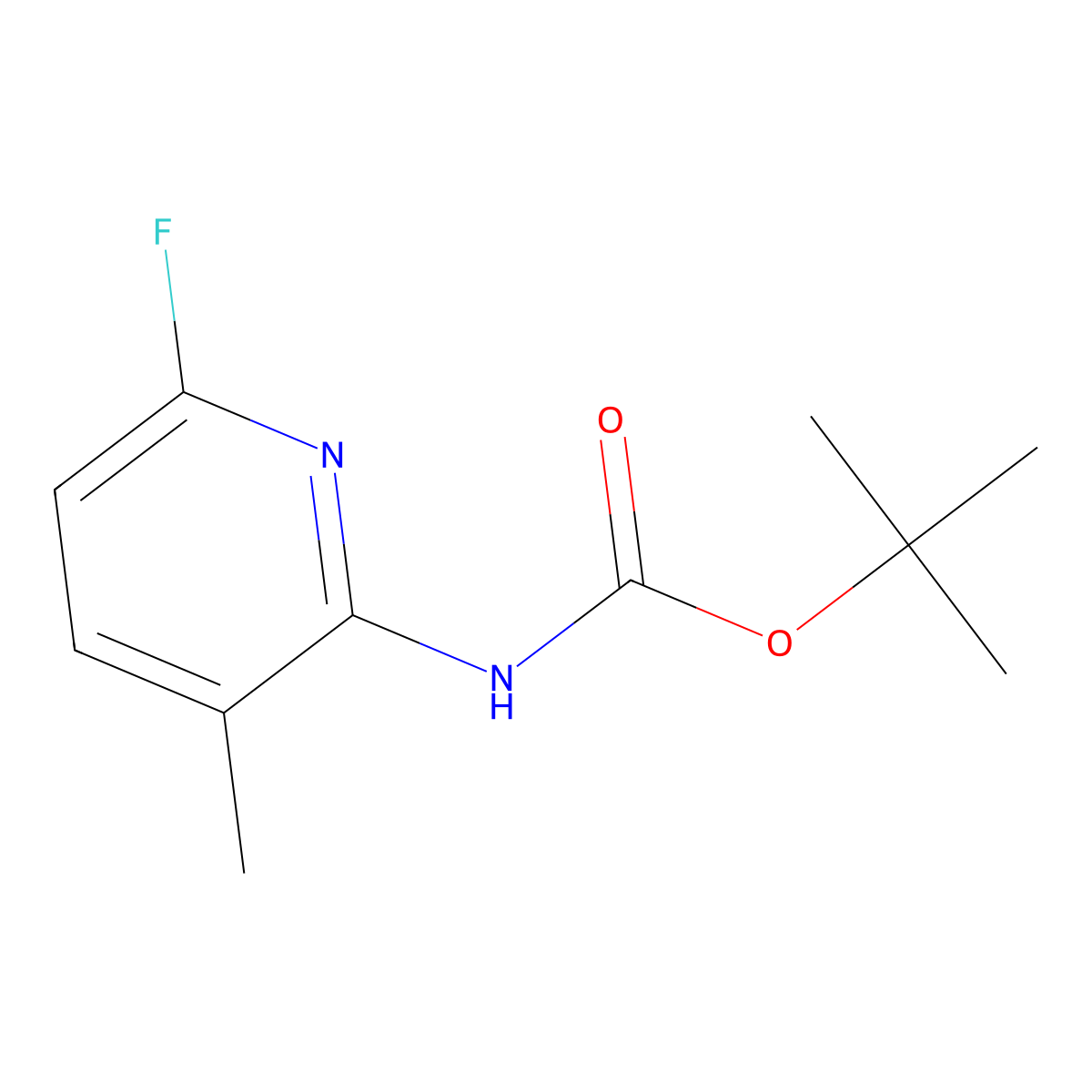 tert-butyl N-(6-fluoro-3-methylpyridin-2-yl)carbamate molecular structure, CAS 2680704-49-6