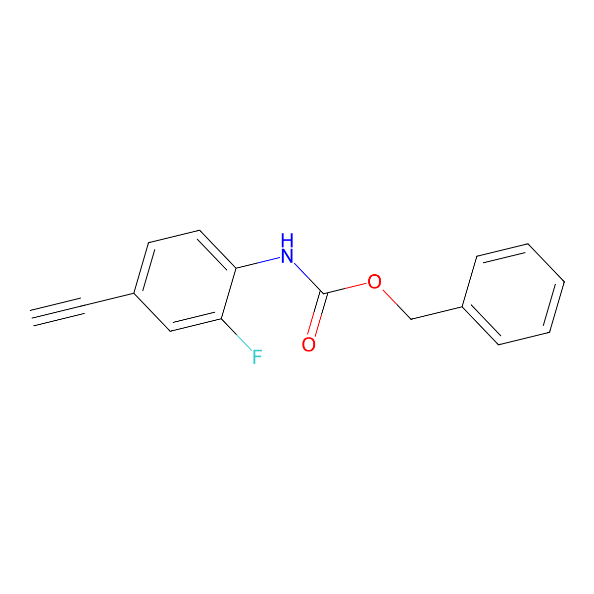 benzyl N-(4-ethynyl-2-fluorophenyl)carbamate molecular structure, CAS 2680704-51-0