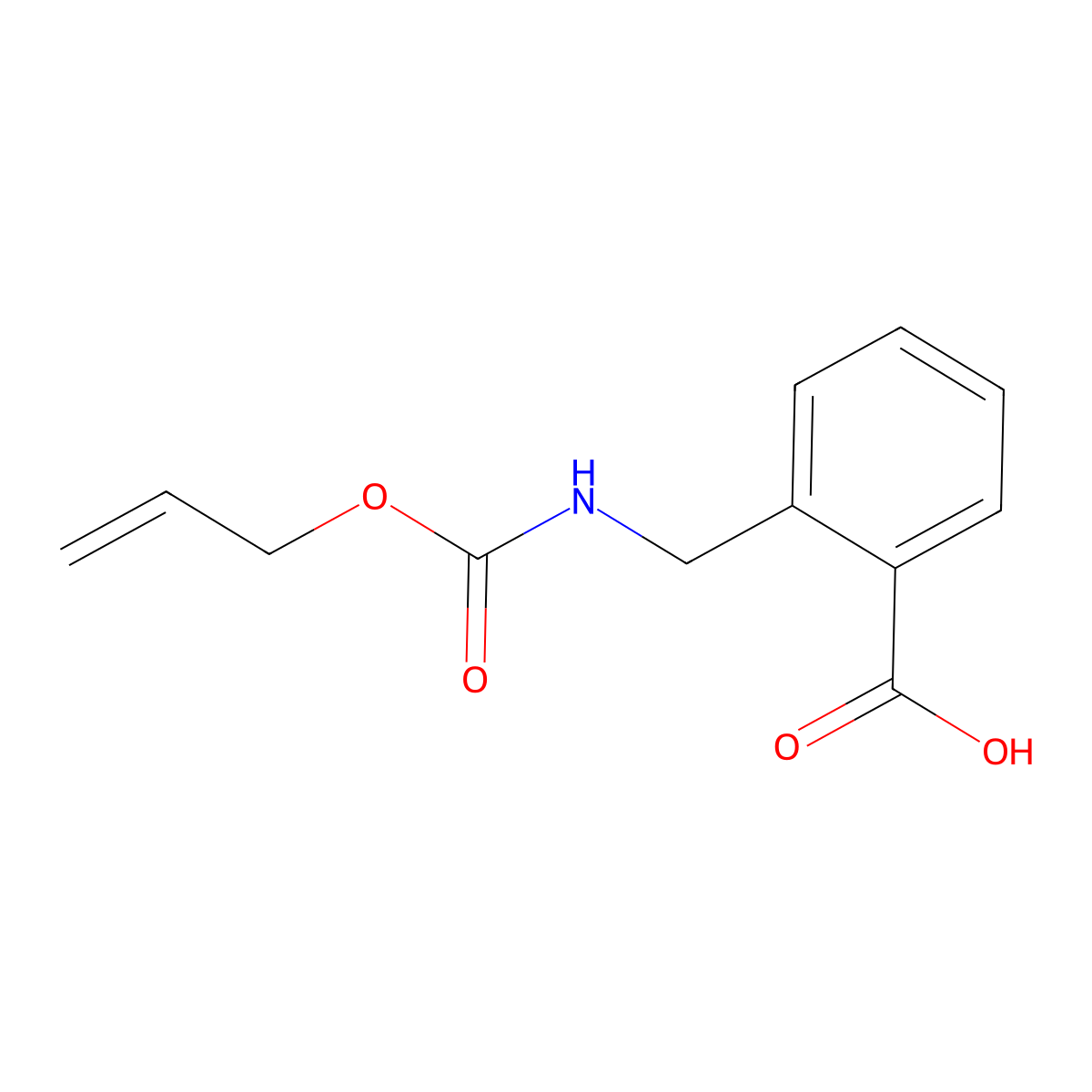 2-({[(Prop-2-en-1-yloxy)carbonyl]amino}methyl)benzoic acid molecular structure, CAS 2680704-53-2