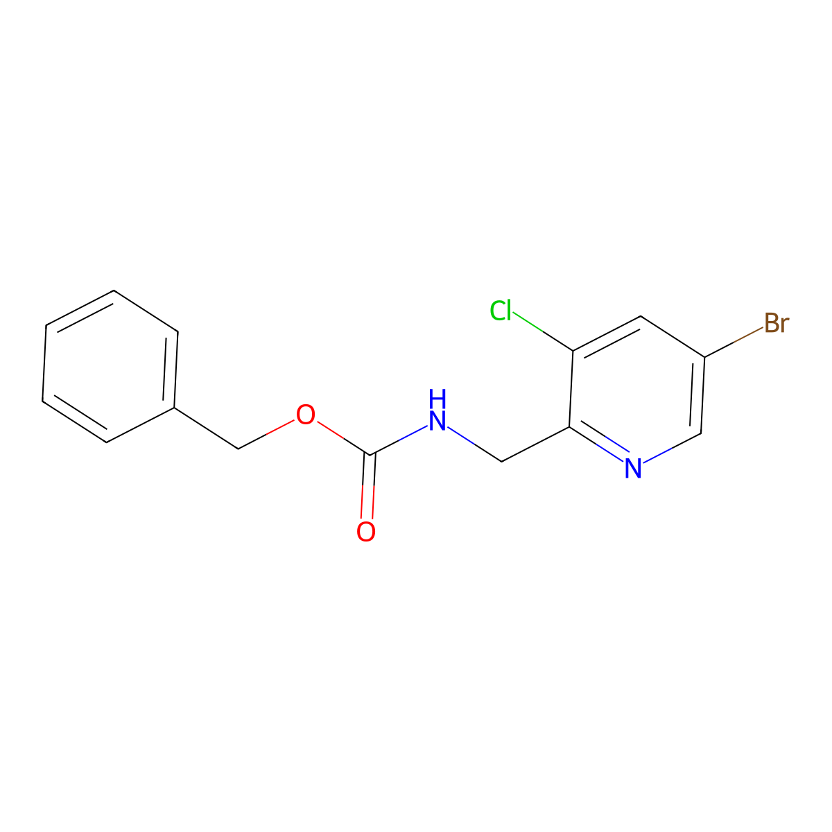 benzyl N-[(5-bromo-3-chloropyridin-2-yl)methyl]carbamate molecular structure, CAS 2680704-63-4