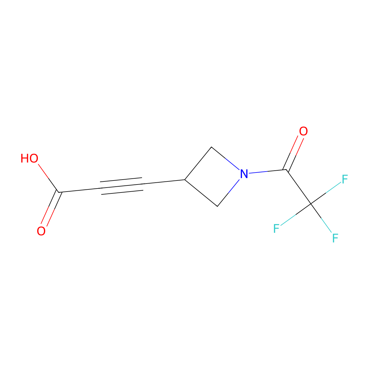 3-[1-(2,2,2-Trifluoroacetyl)azetidin-3-yl]prop-2-ynoic acid molecular structure, CAS 2680704-65-6