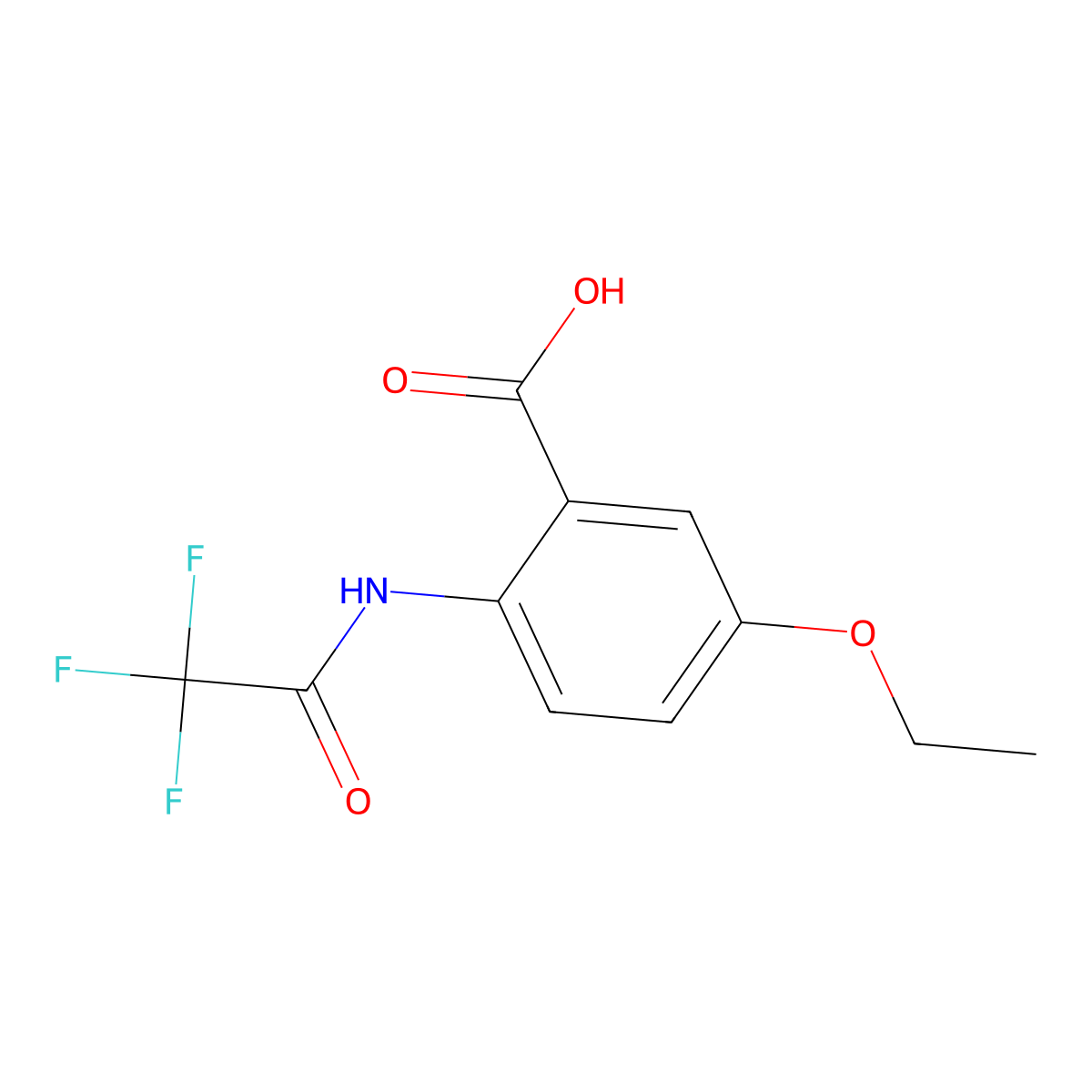 5-Ethoxy-2-(2,2,2-trifluoroacetamido)benzoic acid molecular structure, CAS 2680704-72-5