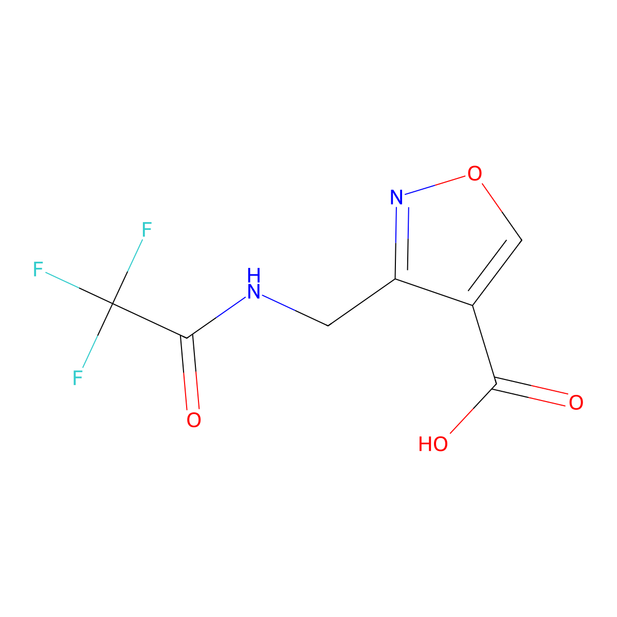 3-[(2,2,2-Trifluoroacetamido)methyl]-1,2-oxazole-4-carboxylic acid molecular structure, CAS 2680704-73-6