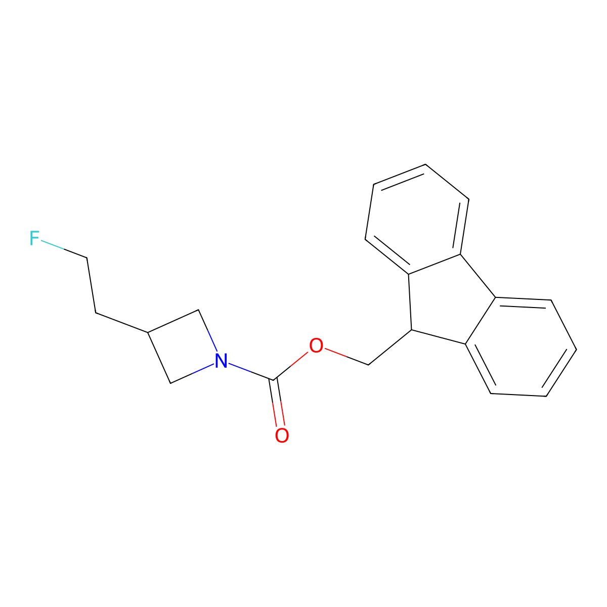 (9H-fluoren-9-yl)methyl 3-(2-fluoroethyl)azetidine-1-carboxylate molecular structure, CAS 2680704-80-5