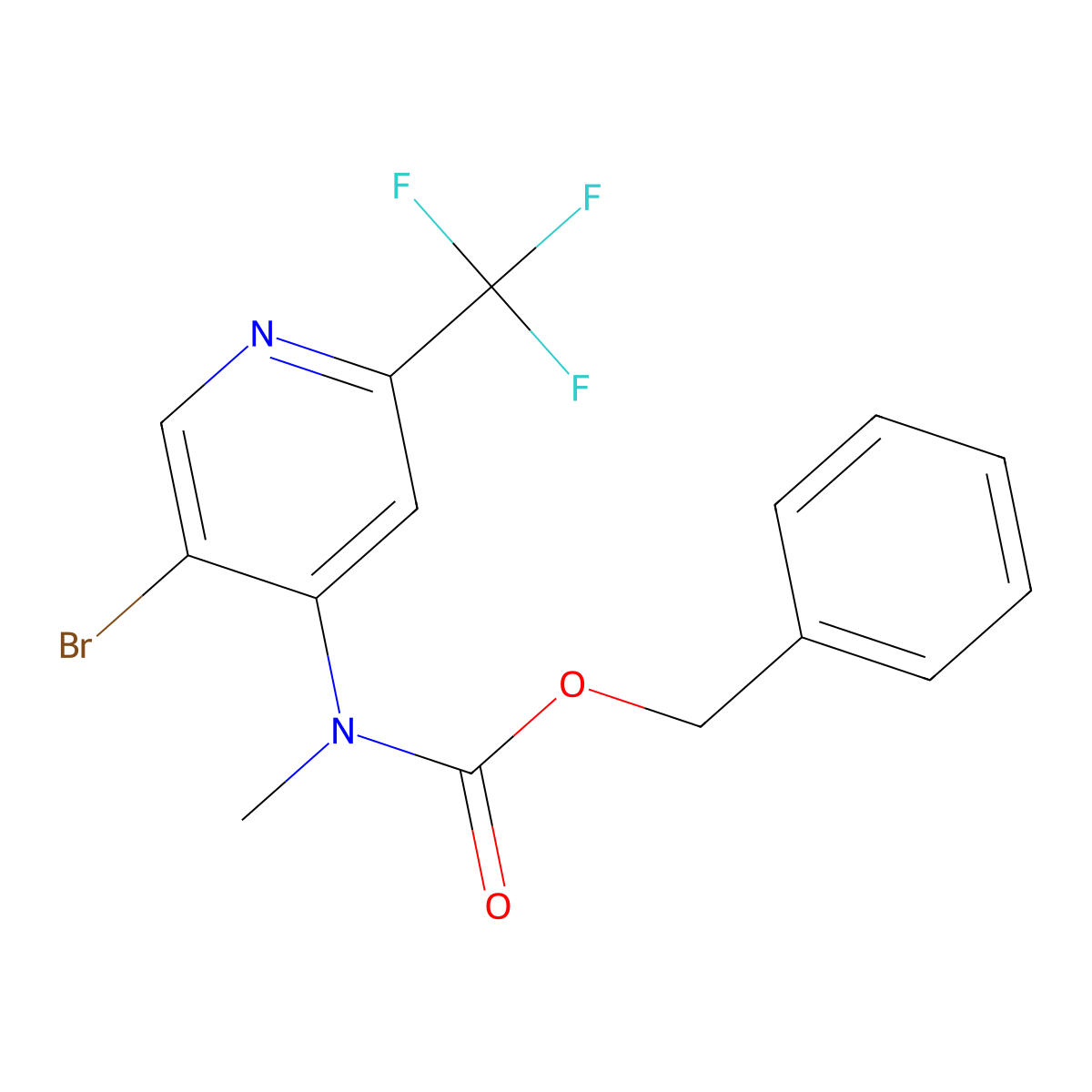 benzyl N-[5-bromo-2-(trifluoromethyl)pyridin-4-yl]-N-methylcarbamate molecular structure, CAS 2680704-93-0