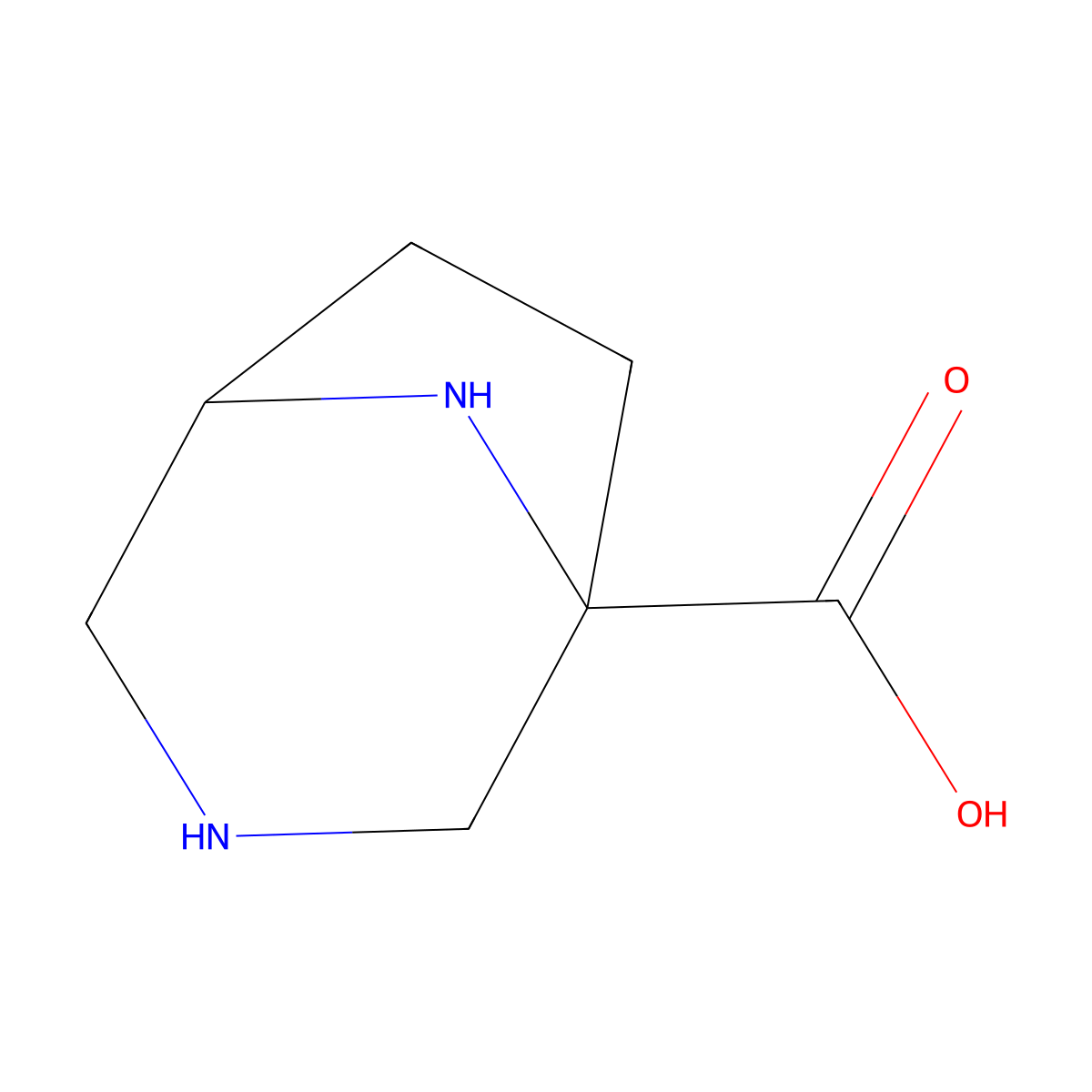 3,8-Diazabicyclo[3.2.1]octane-1-carboxylic acid molecular structure, CAS 2680704-94-1
