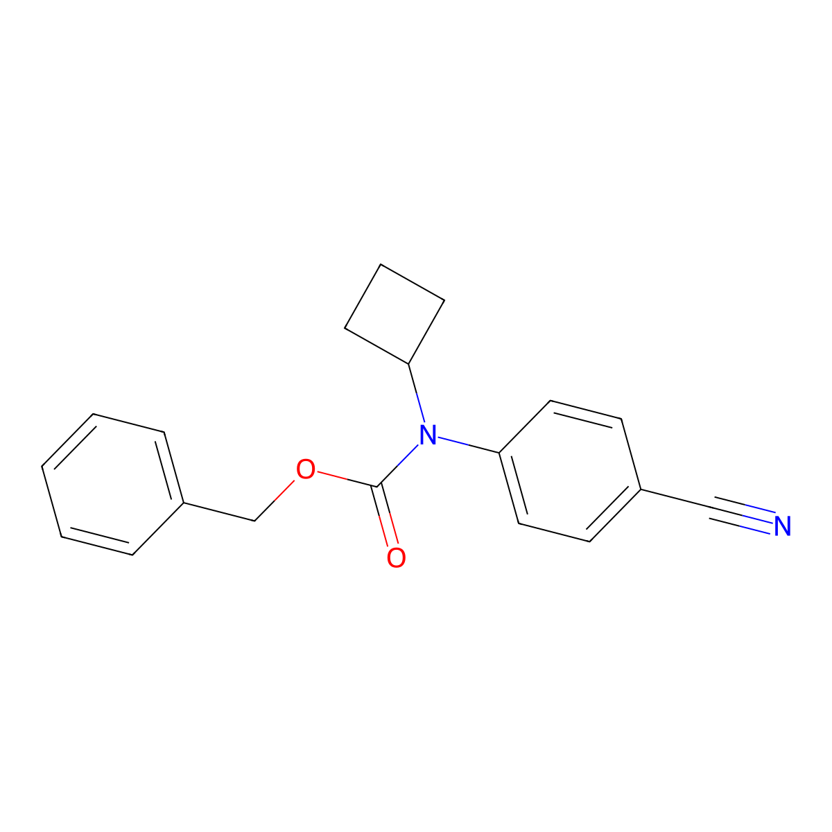benzyl N-(4-cyanophenyl)-N-cyclobutylcarbamate molecular structure, CAS 2680705-02-4