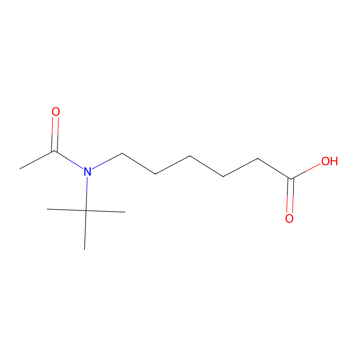 6-(N-tert-butylacetamido)hexanoic acid molecular structure, CAS 2680705-18-2