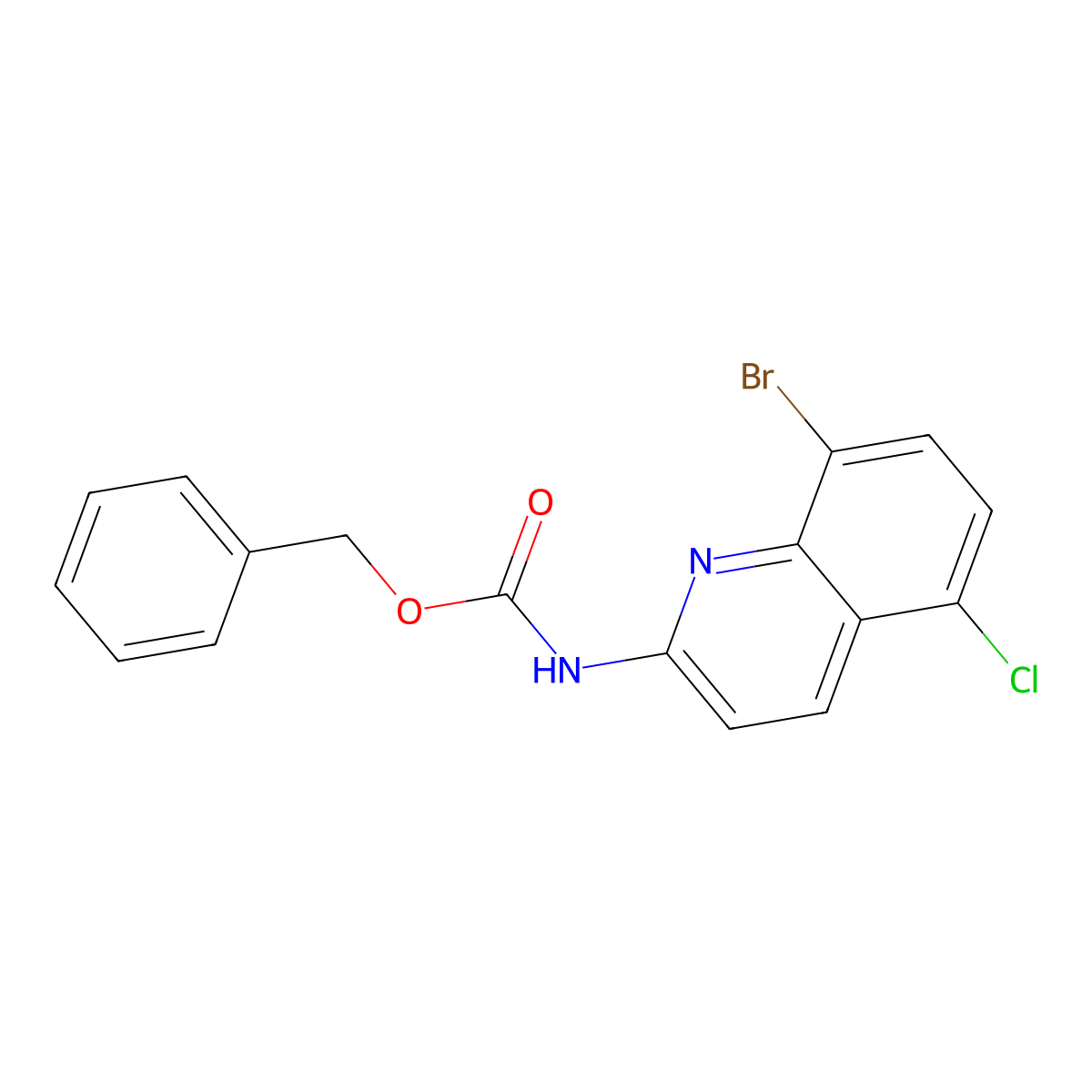 benzyl N-(8-bromo-5-chloroquinolin-2-yl)carbamate molecular structure, CAS 2680705-19-3