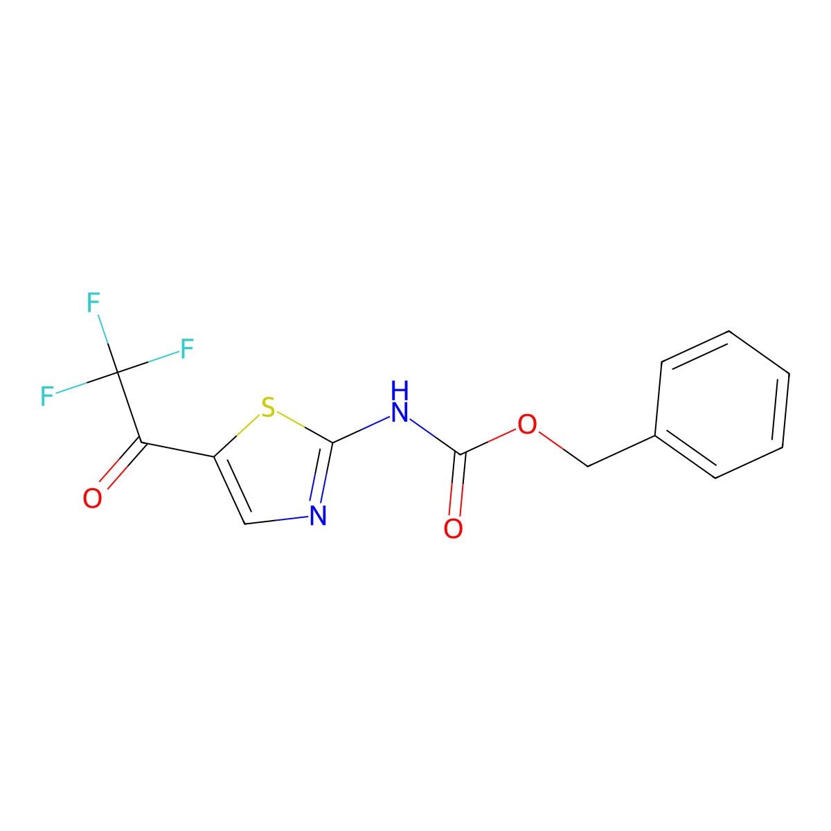 benzyl N-[5-(2,2,2-trifluoroacetyl)-1,3-thiazol-2-yl]carbamate molecular structure, CAS 2680705-32-0
