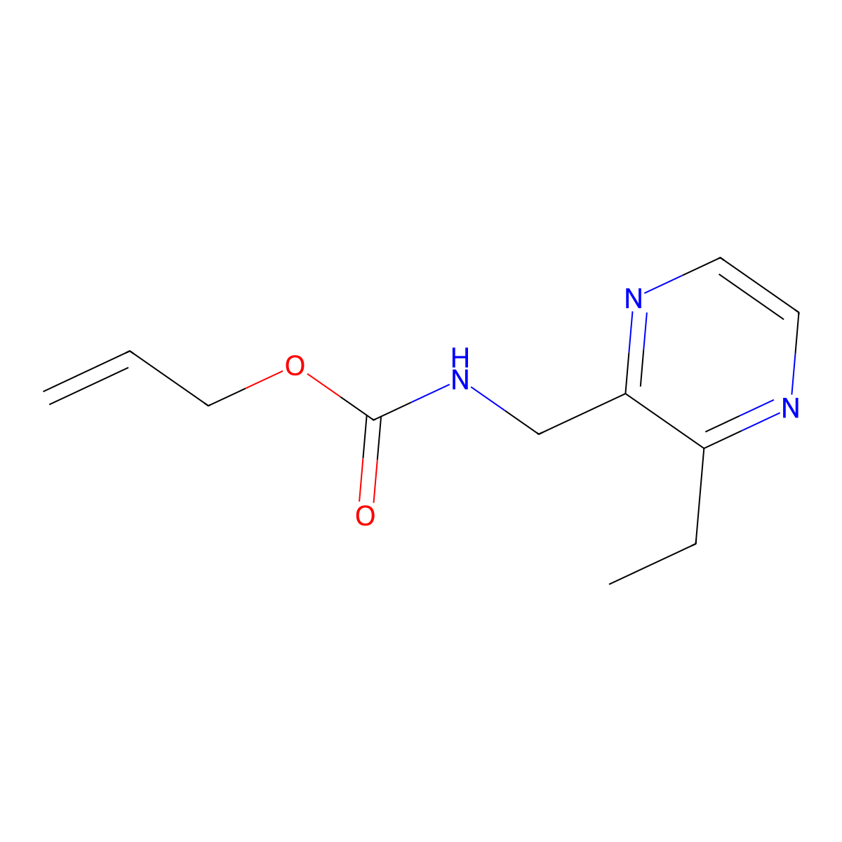 prop-2-en-1-yl N-[(3-ethylpyrazin-2-yl)methyl]carbamate molecular structure, CAS 2680705-40-0
