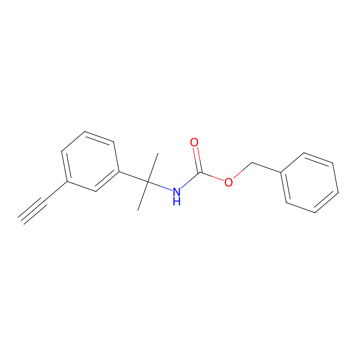 benzyl N-[2-(3-ethynylphenyl)propan-2-yl]carbamate molecular structure, CAS 2680705-46-6