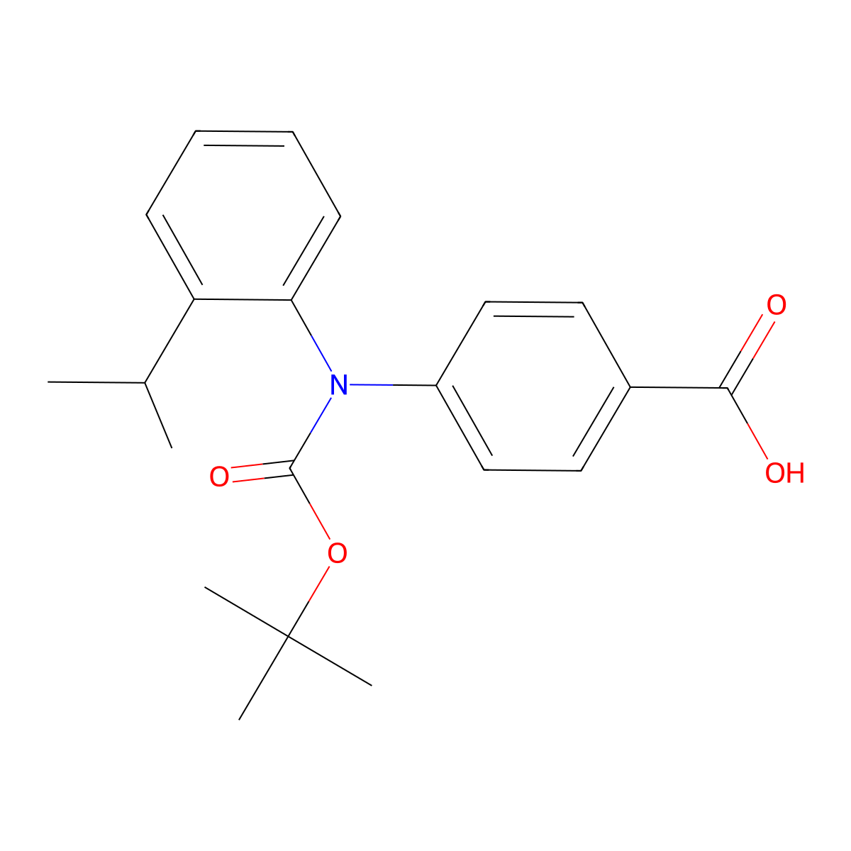 4-{[(Tert-butoxy)carbonyl][2-(propan-2-yl)phenyl]amino}benzoic acid molecular structure, CAS 2680705-47-7