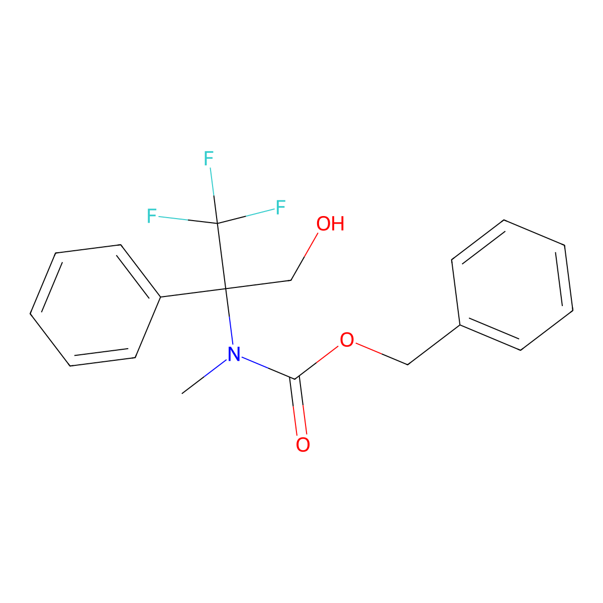 benzyl N-methyl-N-(1,1,1-trifluoro-3-hydroxy-2-phenylpropan-2-yl)carbamate molecular structure, CAS 2680705-58-0