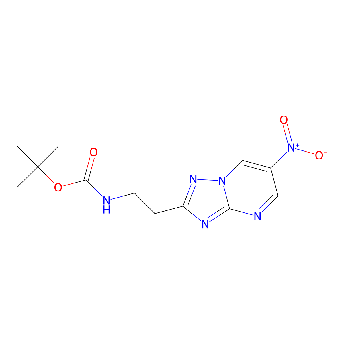 tert-butyl N-(2-{6-nitro-[1,2,4]triazolo[1,5-a]pyrimidin-2-yl}ethyl)carbamate molecular structure, CAS 2680705-62-6