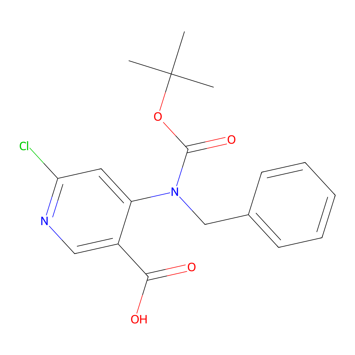 4-{Benzyl[(tert-butoxy)carbonyl]amino}-6-chloropyridine-3-carboxylic acid molecular structure, CAS 2680705-63-7