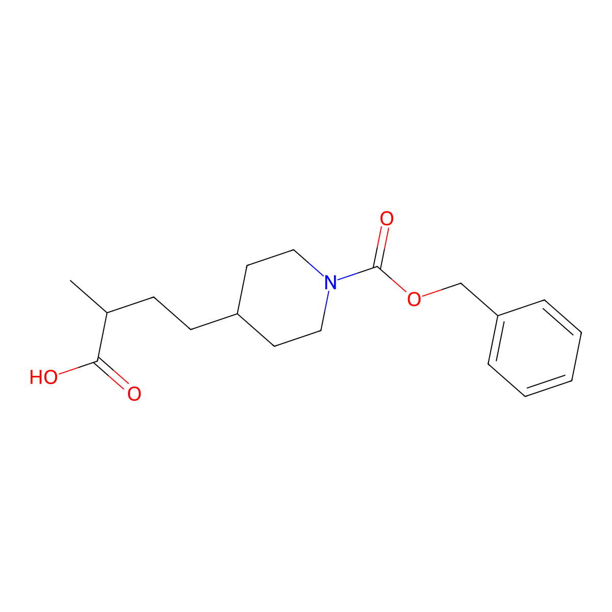 4-{1-[(Benzyloxy)carbonyl]piperidin-4-yl}-2-methylbutanoic acid molecular structure, CAS 2680705-65-9