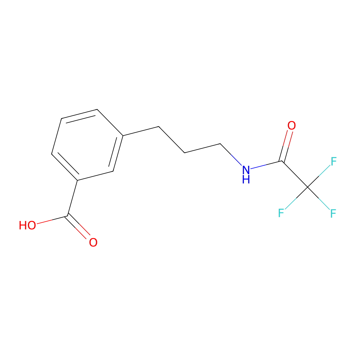 3-[3-(2,2,2-Trifluoroacetamido)propyl]benzoic acid molecular structure, CAS 2680705-66-0