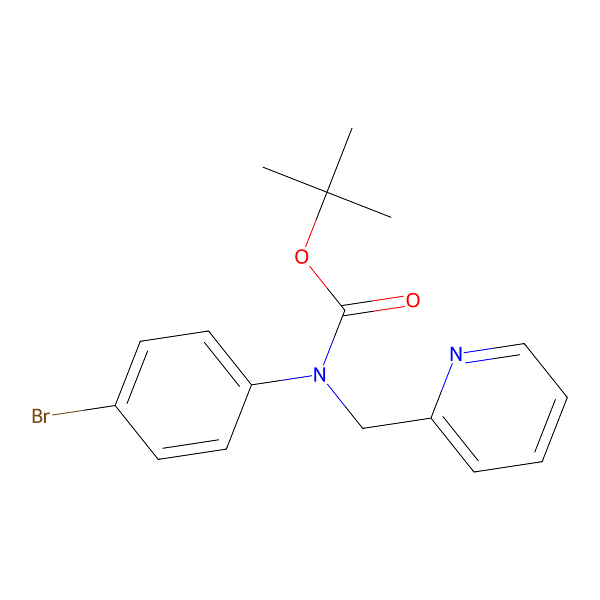 tert-butyl N-(4-bromophenyl)-N-[(pyridin-2-yl)methyl]carbamate molecular structure, CAS 2680705-70-6