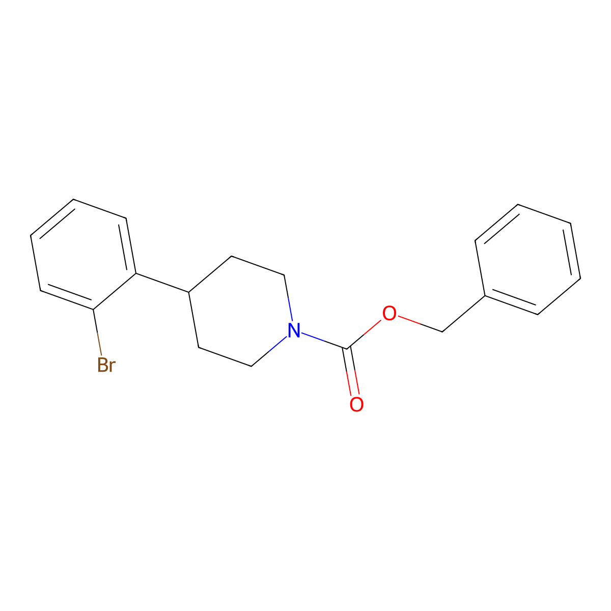 Benzyl 4-(2-bromophenyl)piperidine-1-carboxylate molecular structure, CAS 2680705-72-8