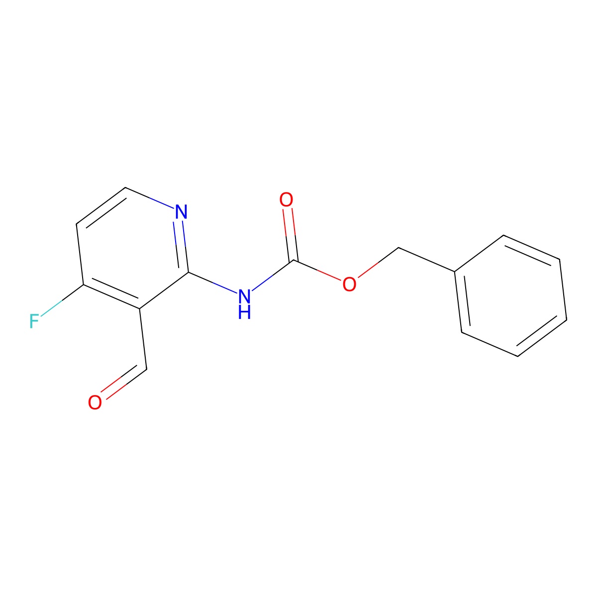 benzyl N-(4-fluoro-3-formylpyridin-2-yl)carbamate molecular structure, CAS 2680705-90-0