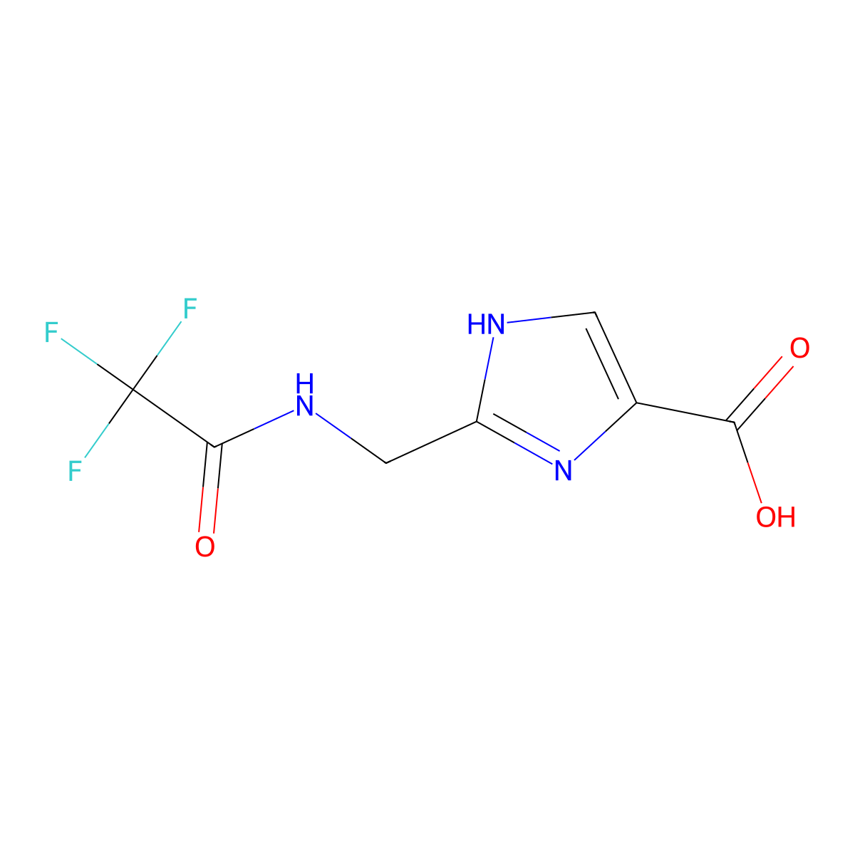 2-[(2,2,2-trifluoroacetamido)methyl]-1H-imidazole-4-carboxylic acid molecular structure, CAS 2680705-94-4