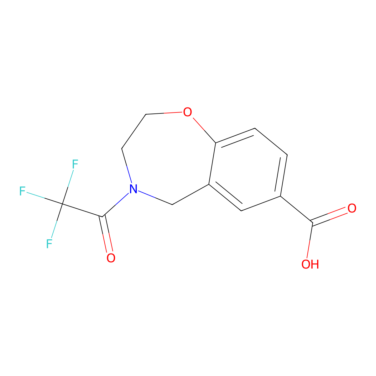4-(2,2,2-Trifluoroacetyl)-2,3,4,5-tetrahydro-1,4-benzoxazepine-7-carboxylic acid molecular structure, CAS 2680706-04-9