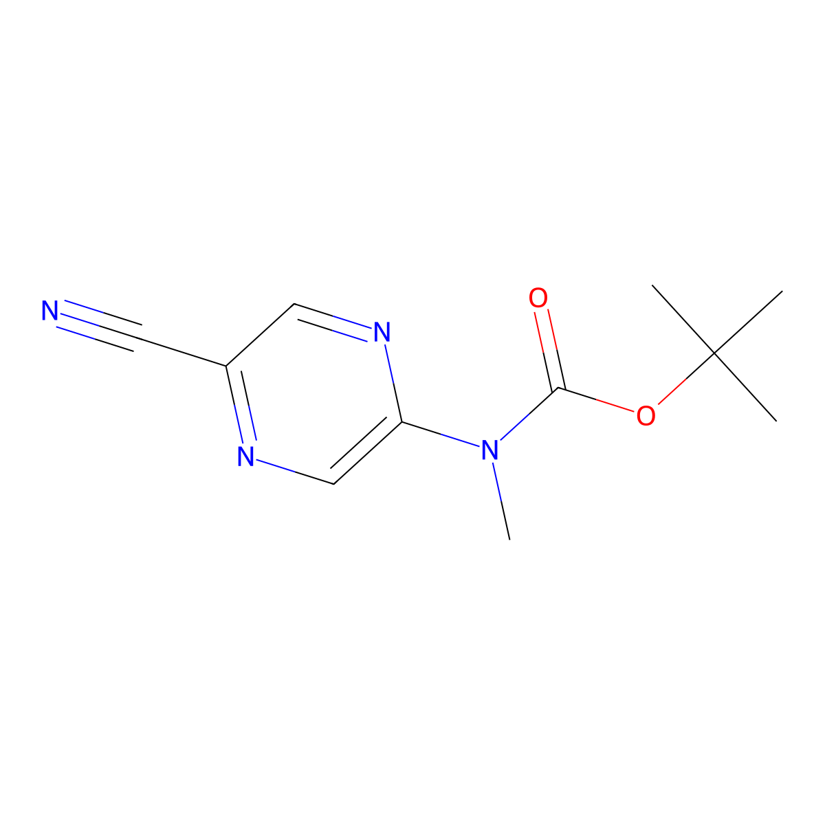 tert-butyl N-(5-cyanopyrazin-2-yl)-N-methylcarbamate molecular structure, CAS 2680706-06-1