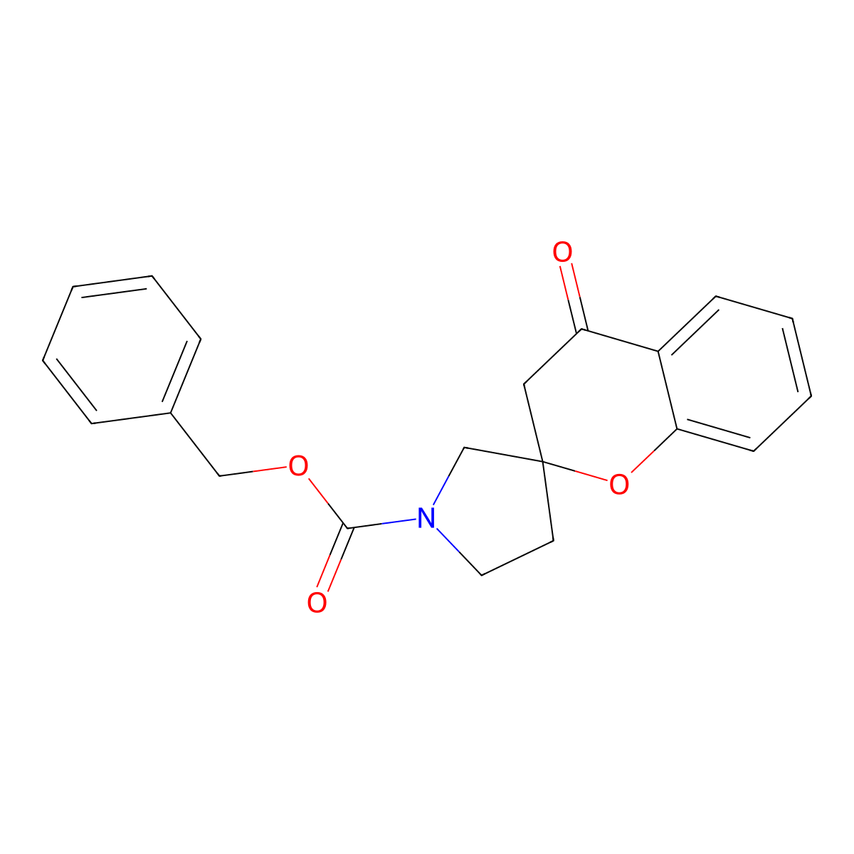 Benzyl 4-oxo-3,4-dihydrospiro[1-benzopyran-2,3'-pyrrolidine]-1'-carboxylate molecular structure, CAS 2680706-07-2