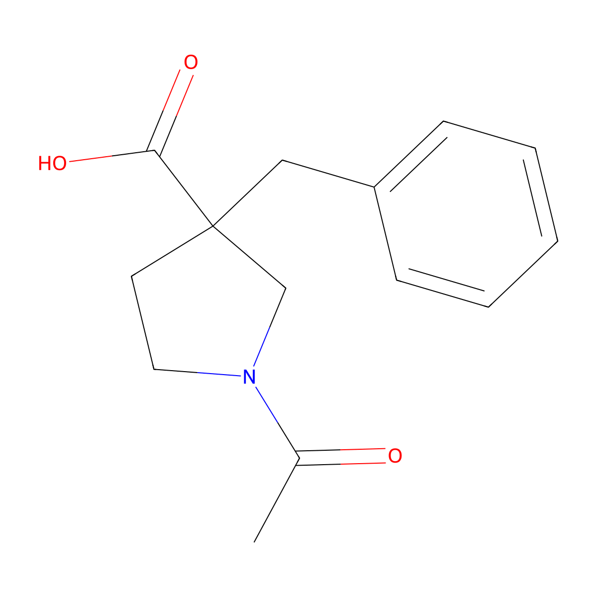 1-Acetyl-3-benzylpyrrolidine-3-carboxylic acid molecular structure, CAS 2680706-12-9