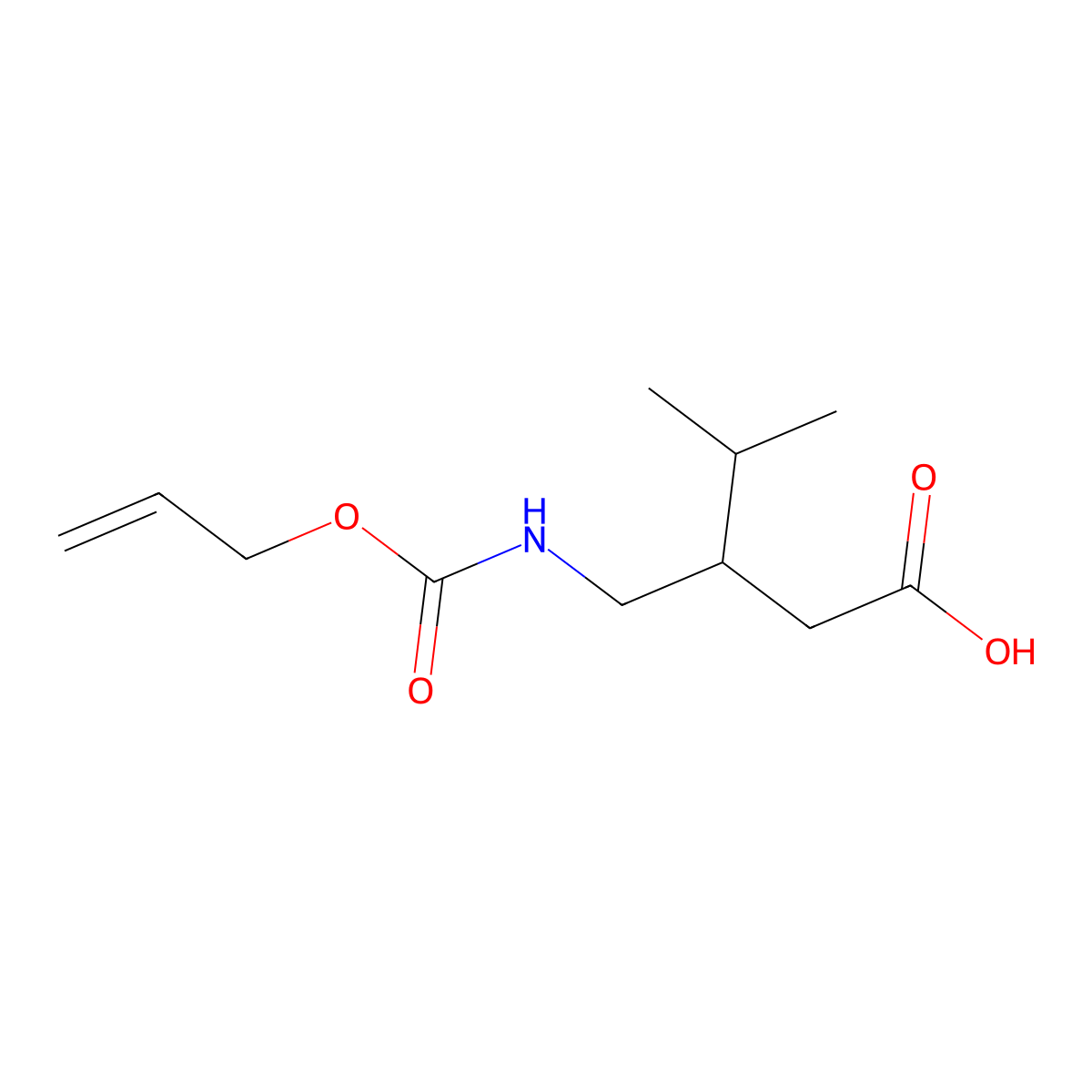 4-Methyl-3-({[(prop-2-en-1-yloxy)carbonyl]amino}methyl)pentanoic acid molecular structure, CAS 2680706-27-6