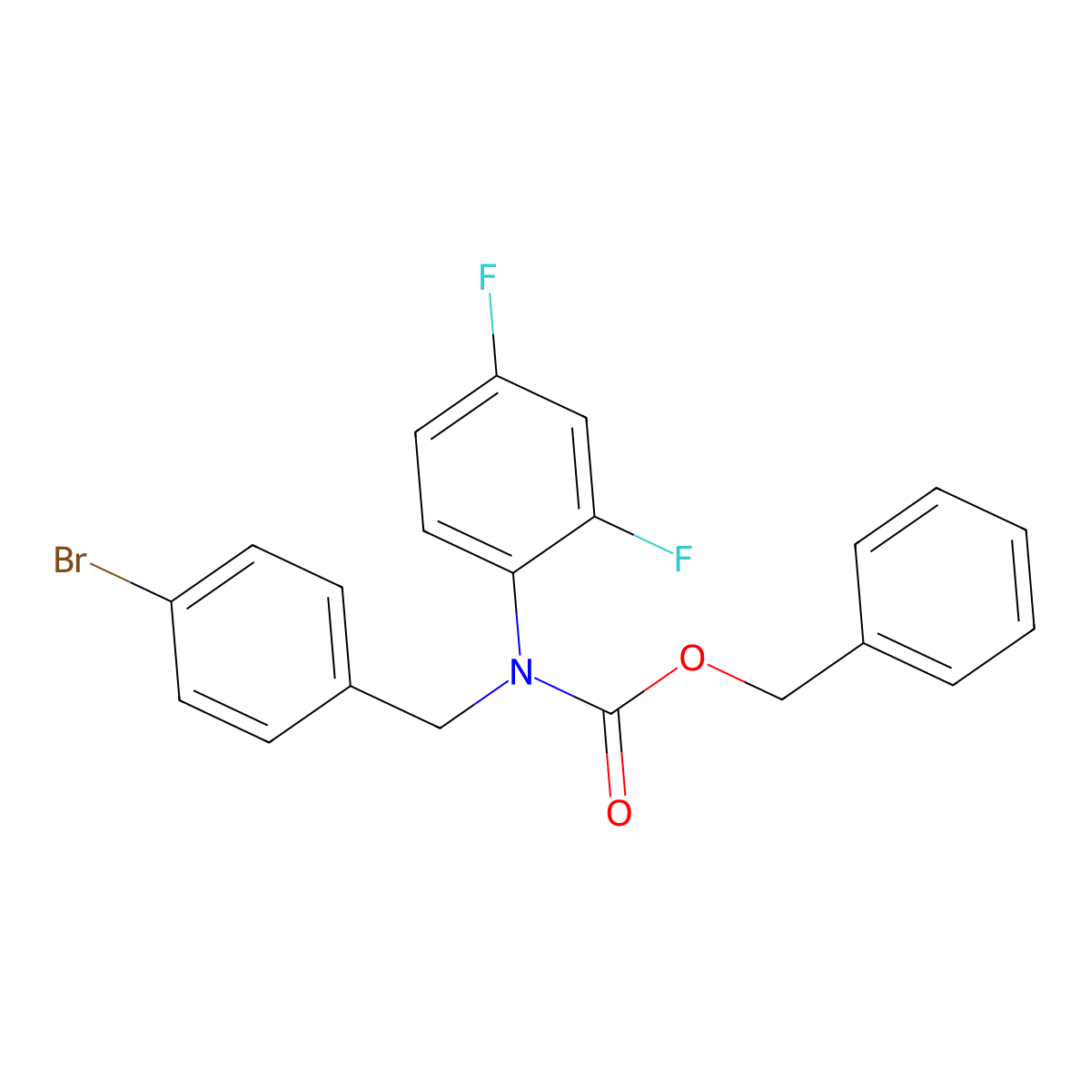 benzyl N-[(4-bromophenyl)methyl]-N-(2,4-difluorophenyl)carbamate molecular structure, CAS 2680706-37-8