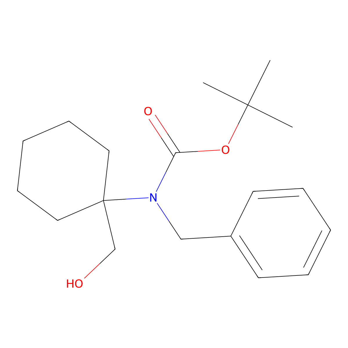 tert-butyl N-benzyl-N-[1-(hydroxymethyl)cyclohexyl]carbamate molecular structure, CAS 2680706-39-0
