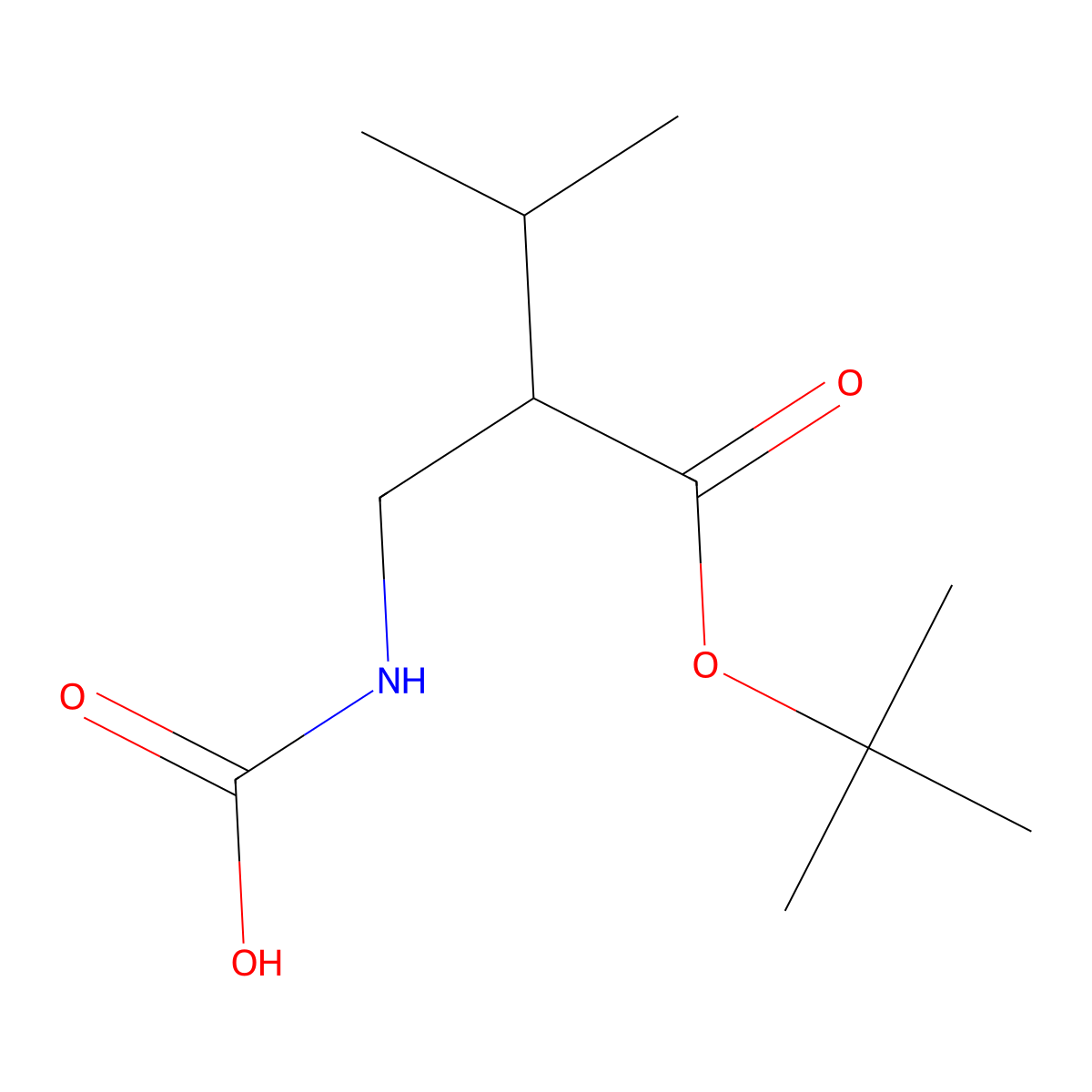 [3-(Tert-butoxy)-3-oxo-2-(propan-2-yl)propyl]carbamic acid molecular structure, CAS 2680706-56-1