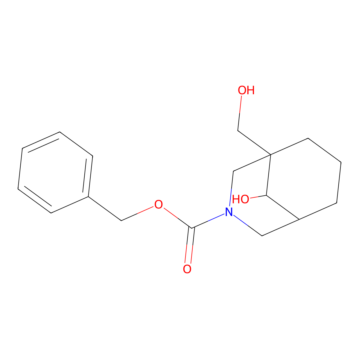 Benzyl 9-hydroxy-1-(hydroxymethyl)-3-azabicyclo[3.3.1]nonane-3-carboxylate molecular structure, CAS 2680706-59-4