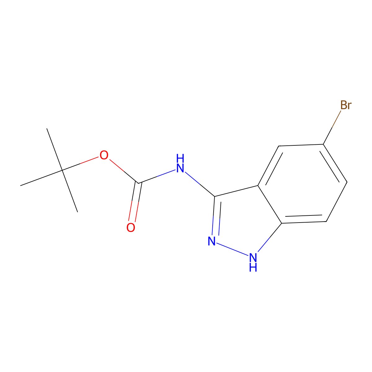 tert-butyl N-(5-bromo-1H-indazol-3-yl)carbamate molecular structure, CAS 2680706-65-2