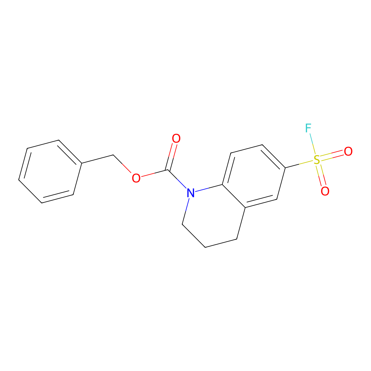 Benzyl 6-(fluorosulfonyl)-1,2,3,4-tetrahydroquinoline-1-carboxylate molecular structure, CAS 2680706-67-4