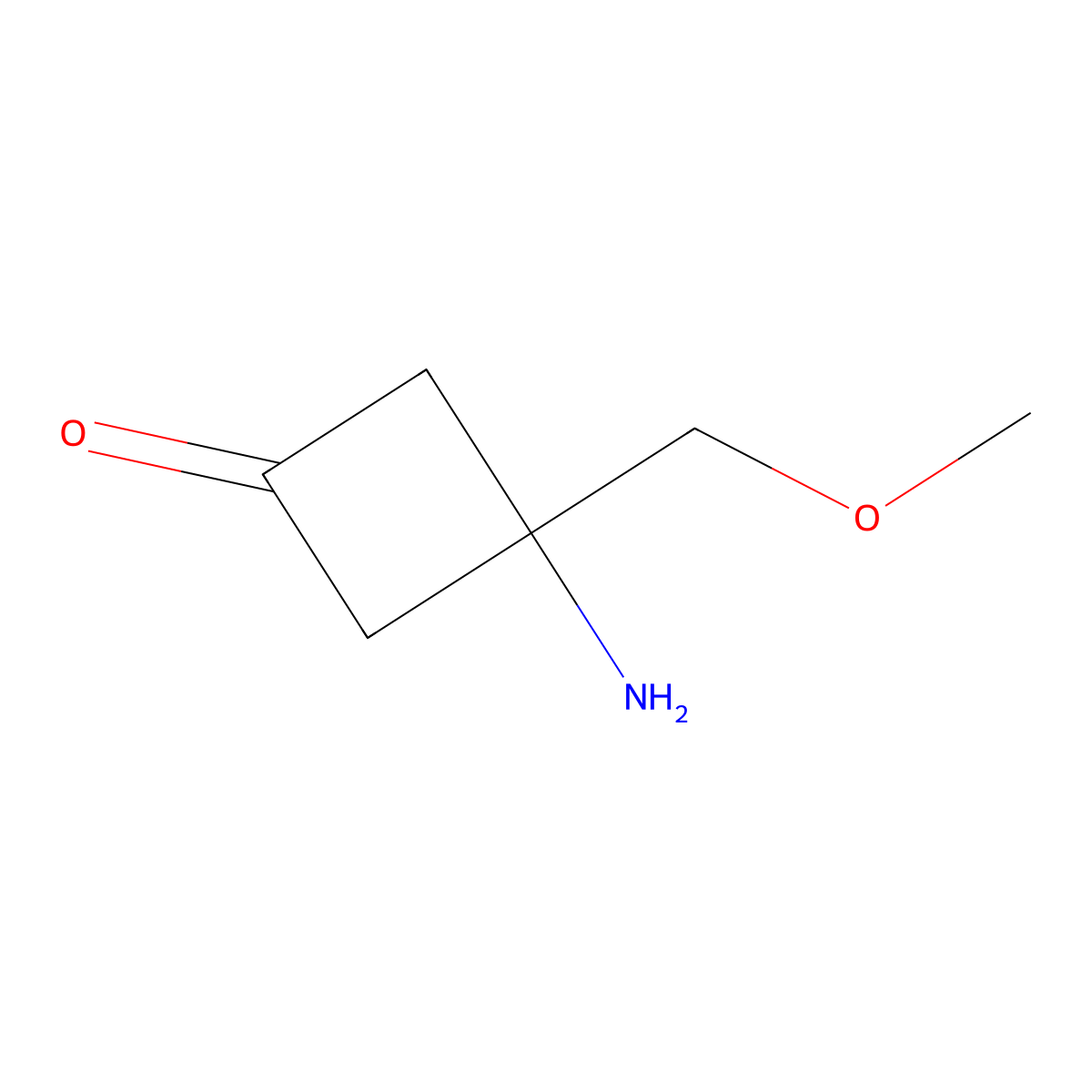 3-Amino-3-(methoxymethyl)cyclobutan-1-one molecular structure, CAS 2680706-68-5
