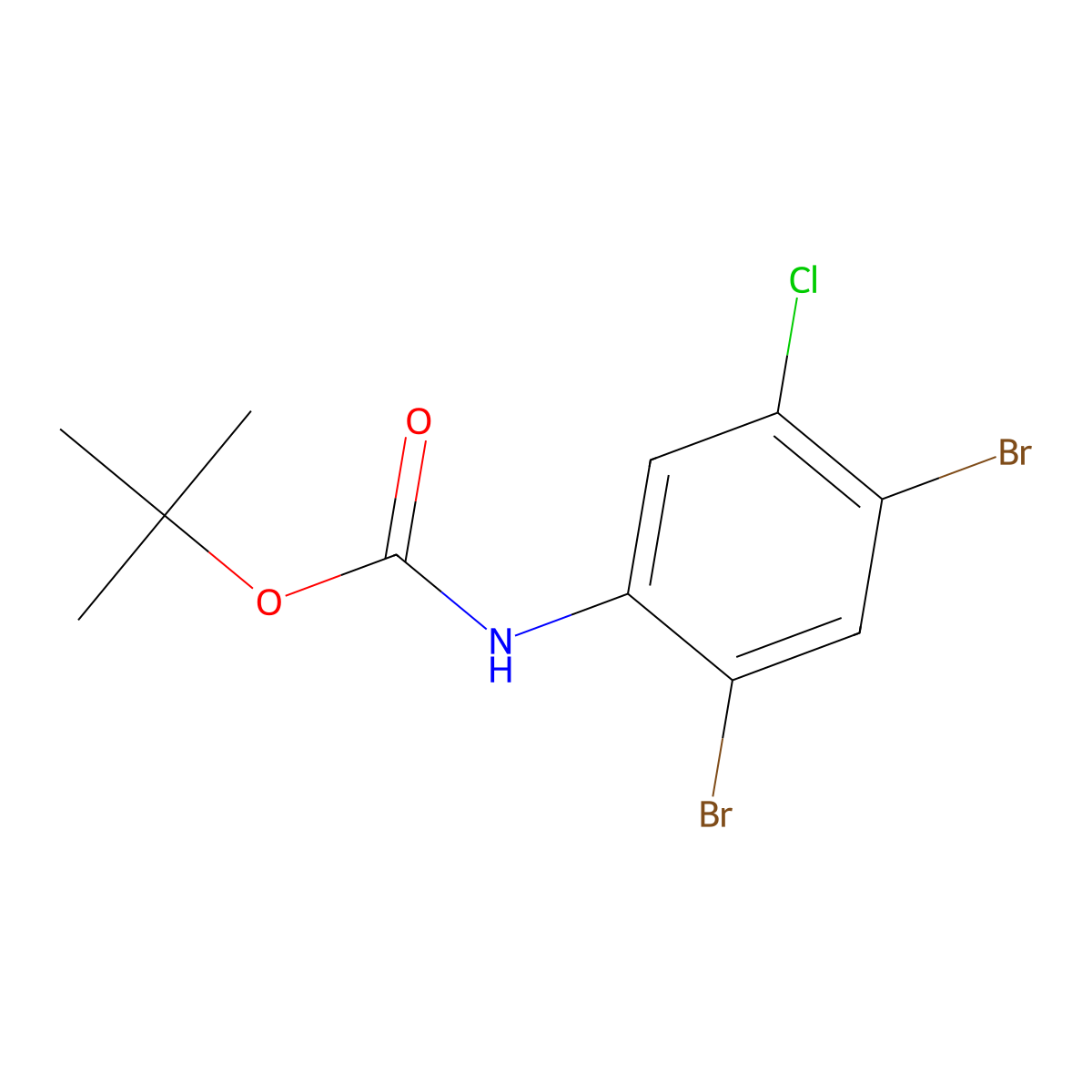 tert-butyl N-(2,4-dibromo-5-chlorophenyl)carbamate molecular structure, CAS 2680706-74-3