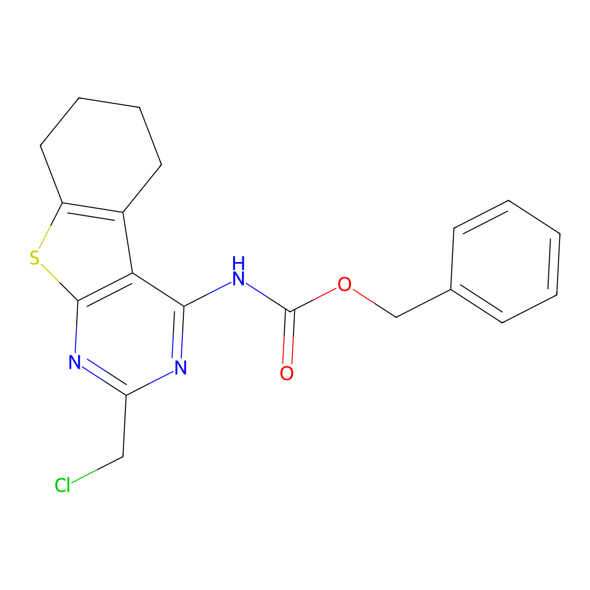 benzyl N-[5-(chloromethyl)-8-thia-4,6-diazatricyclo[7.4.0.0,2,7]trideca-1(9),2,4,6-tetraen-3-yl]carbamate molecular structure, CAS 2680706-76-5