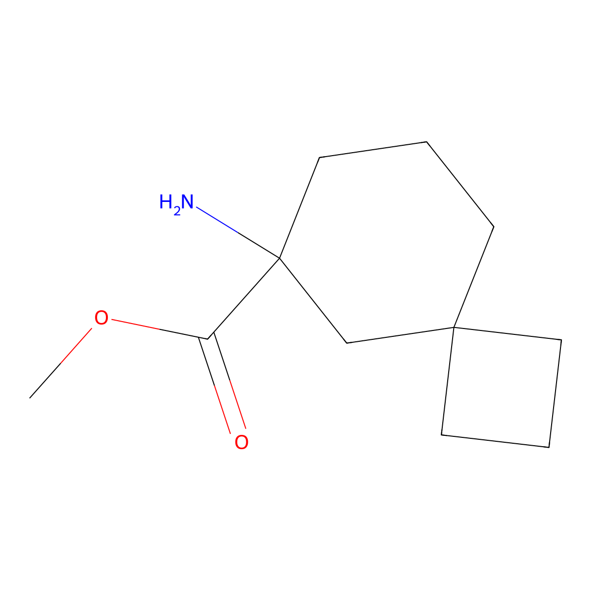 Methyl 6-aminospiro[3.5]nonane-6-carboxylate molecular structure, CAS 2680706-78-7