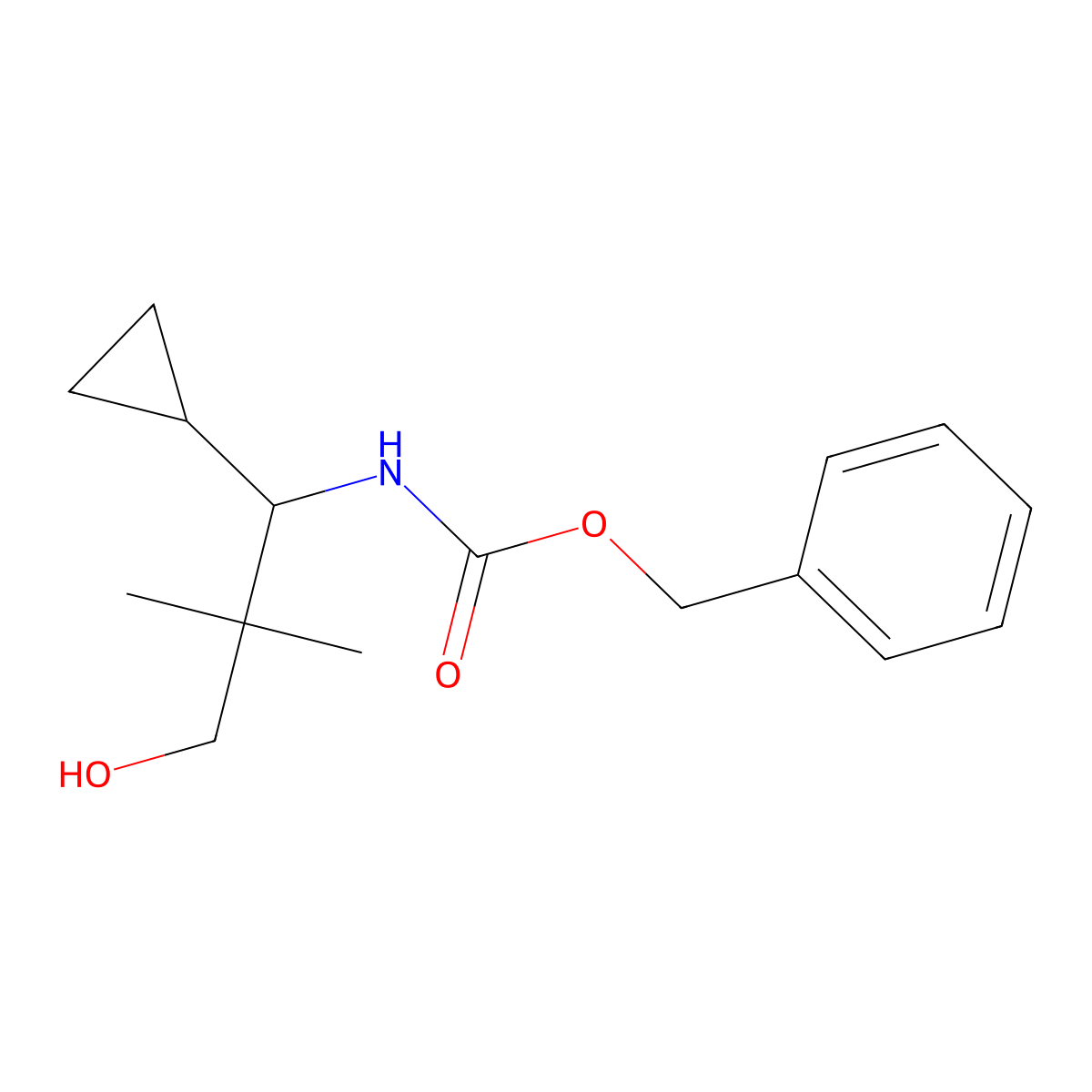 benzyl N-(1-cyclopropyl-3-hydroxy-2,2-dimethylpropyl)carbamate molecular structure, CAS 2680706-85-6