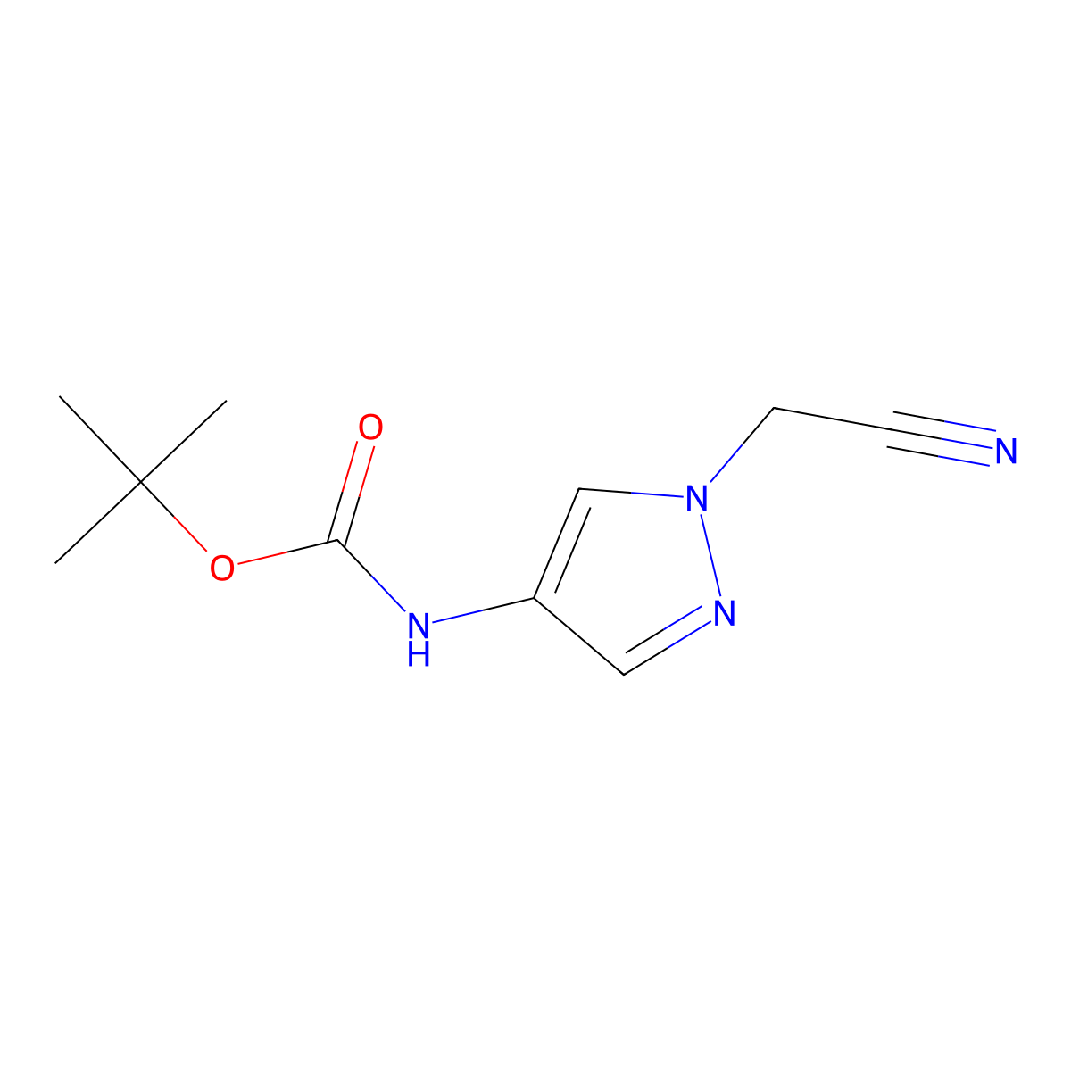 tert-butyl N-[1-(cyanomethyl)-1H-pyrazol-4-yl]carbamate molecular structure, CAS 2680706-87-8