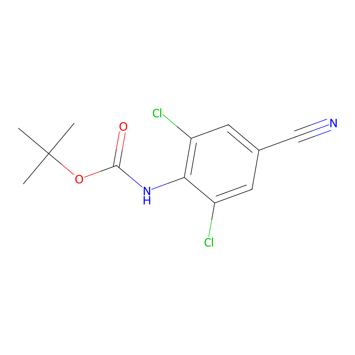 tert-butyl N-(2,6-dichloro-4-cyanophenyl)carbamate molecular structure, CAS 2680706-91-4